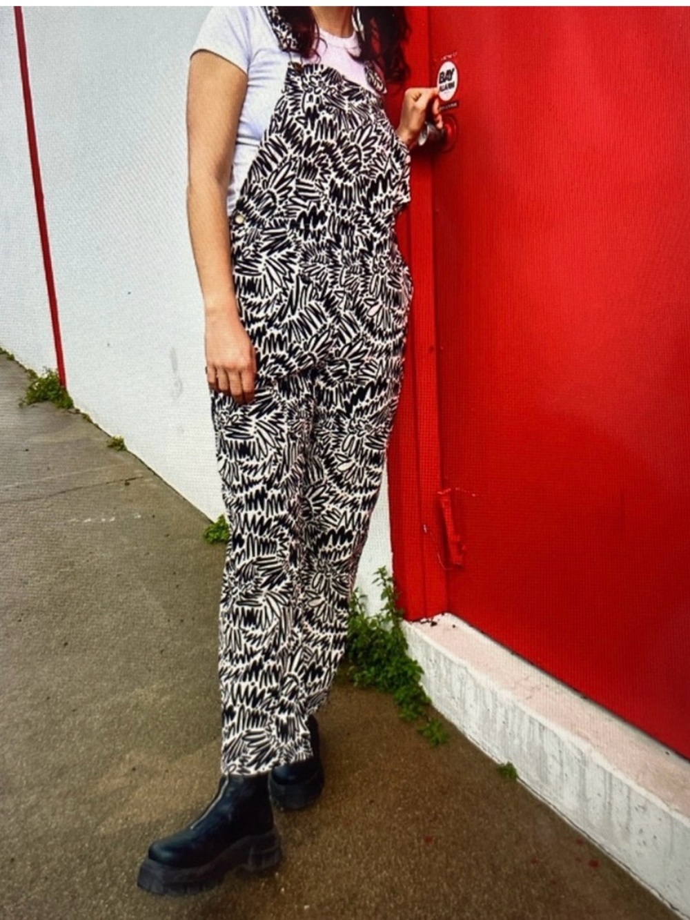 NOOWORKS x Leila Simon Hayes NWT Zig Zag Loops Overalls Size MEDIUM